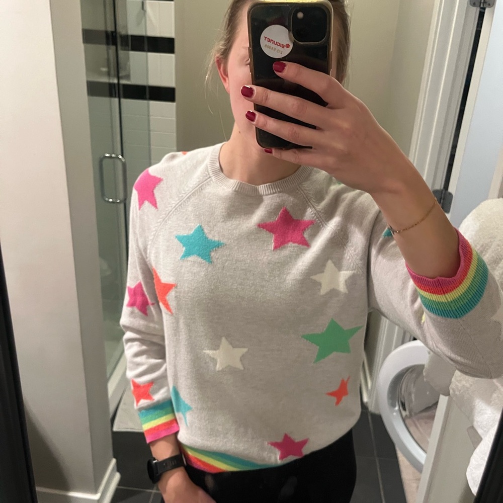 Brodie Cashmere Multicolor Star Sweater